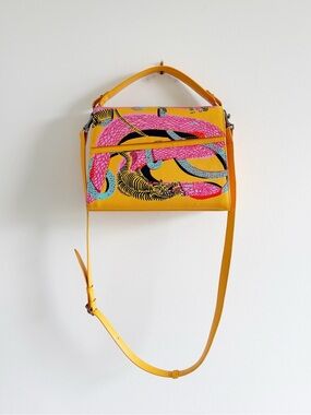 Min & Mon Anastasio Medium Crossbody Bag - Hand Painted Leather Snake + Tiger